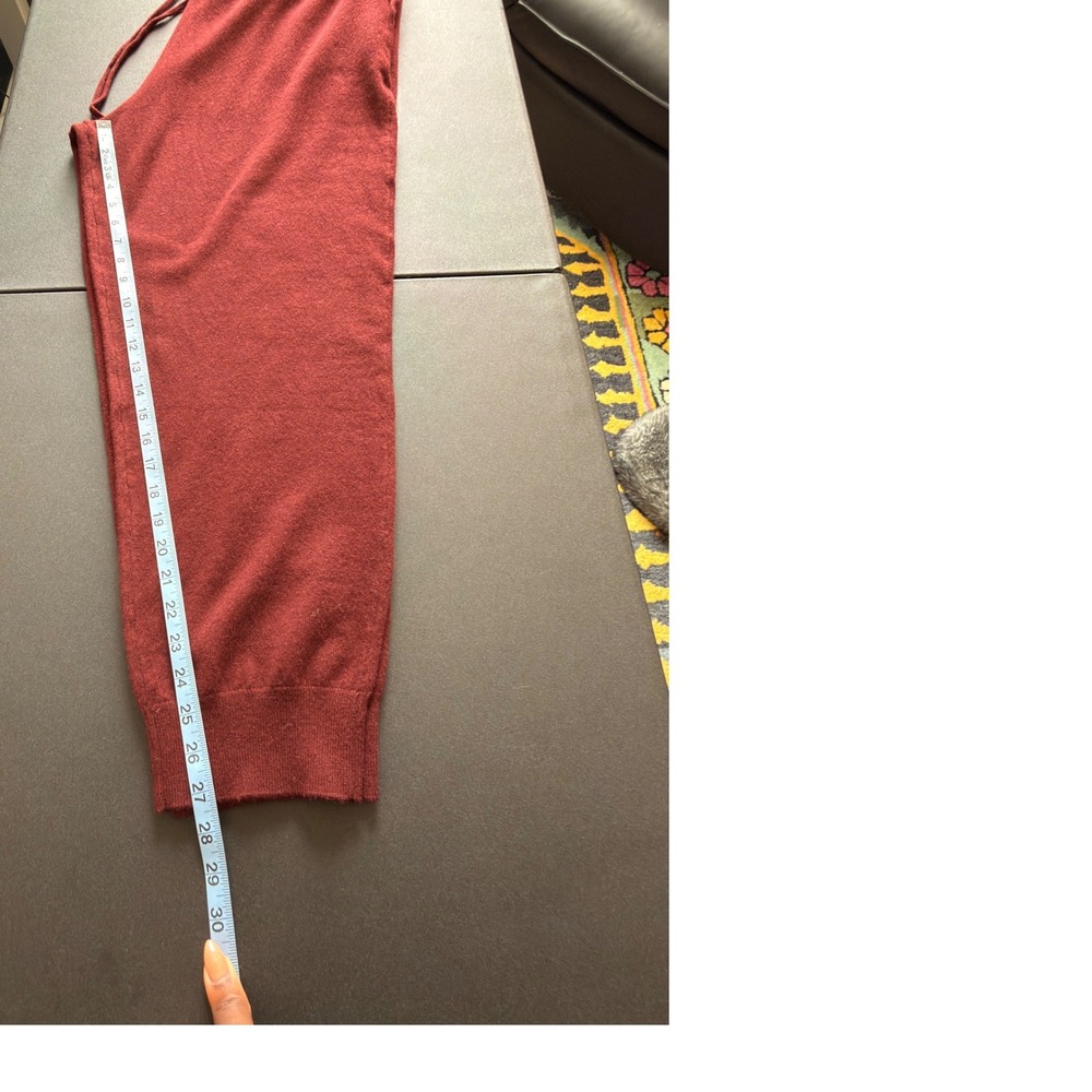 Quince Mongolian Cashmere Sweatpants Burgundy Pull On Stretch Knit Cozy Basic XL - Picture 10 of 12